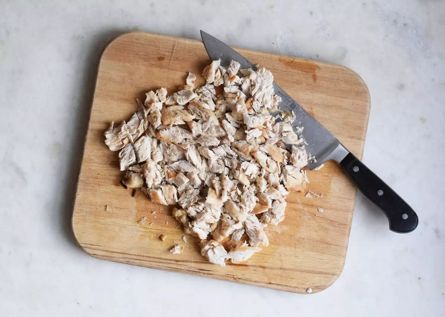 poitrine de poulet effilochée