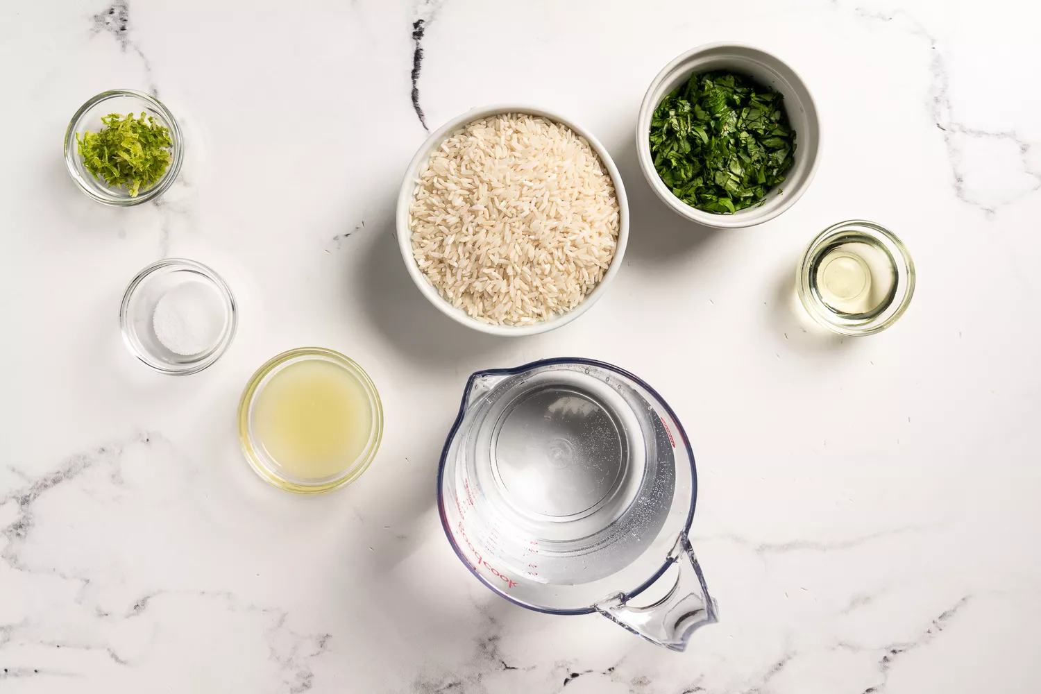 Ingrédients de riz au citron et coriandre façon Chipotle