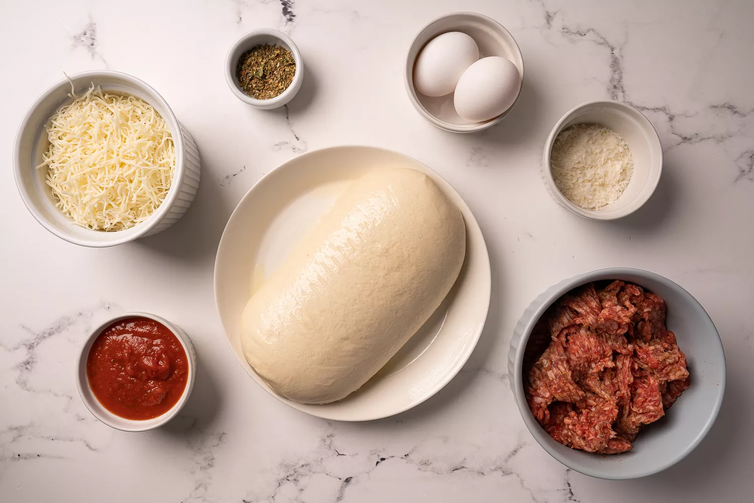 Ingrédients de la recette de pain de saucisse