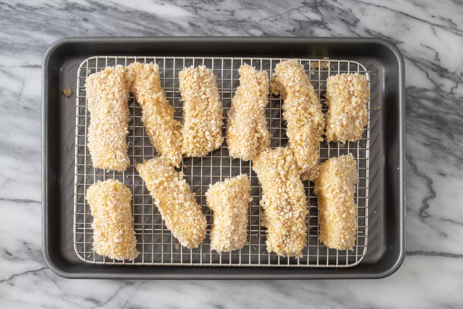 air fryer fish sticks ready to cook