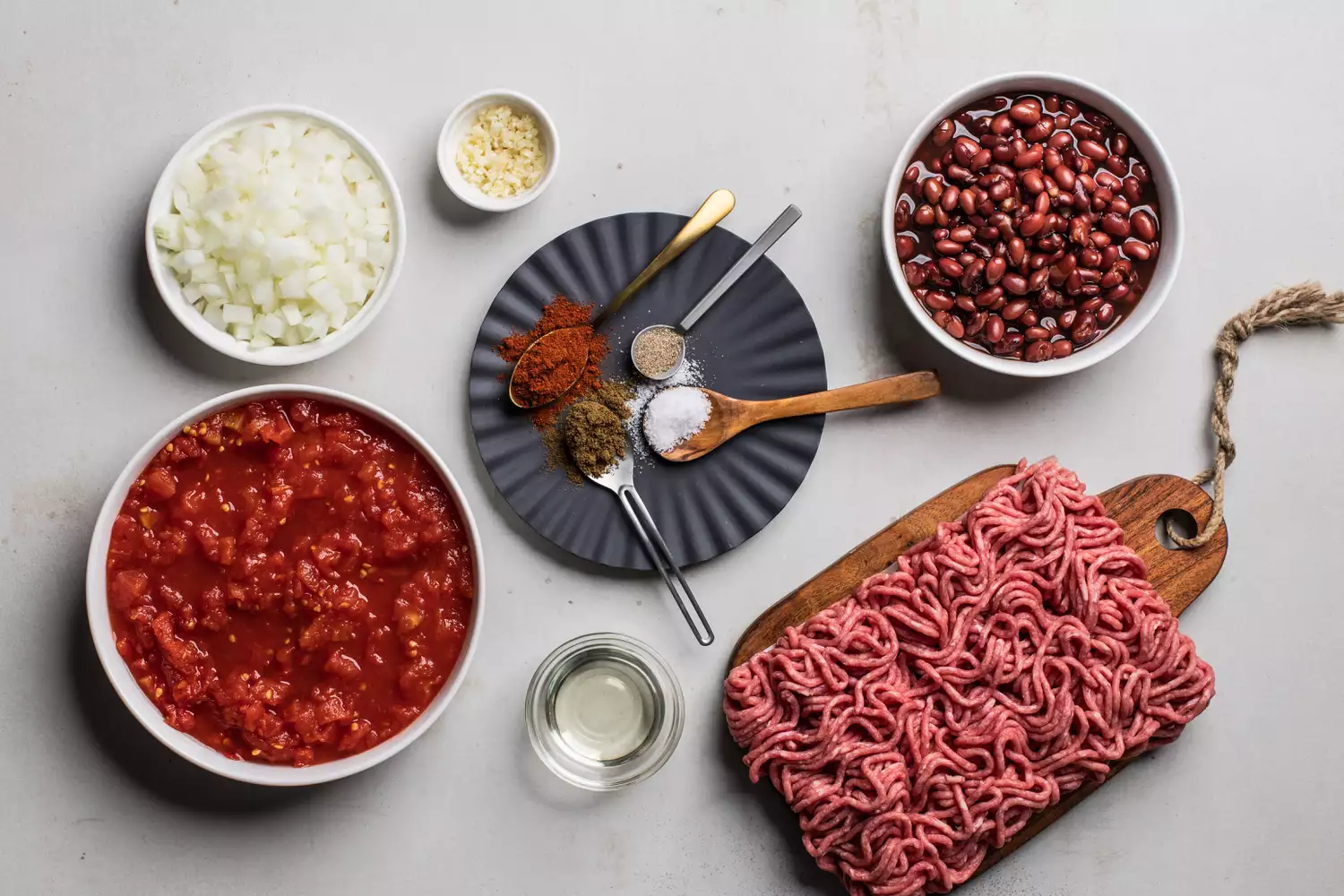 Ingrédients pour le chili d'une journée chargée