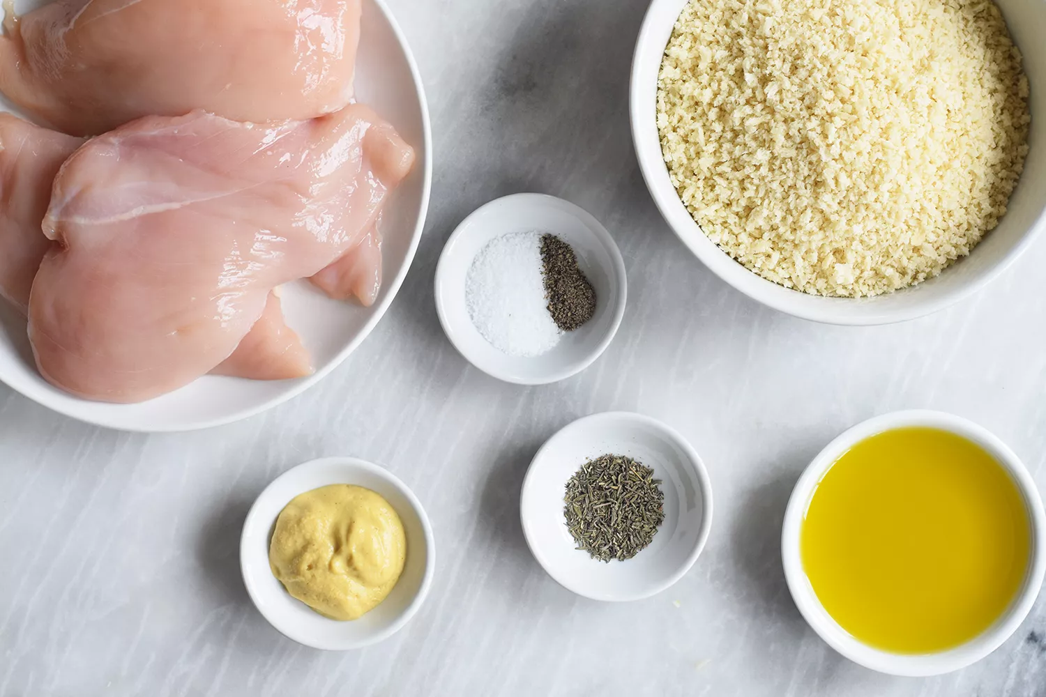 Ingrédients pour les pâtes au poulet cordon bleu