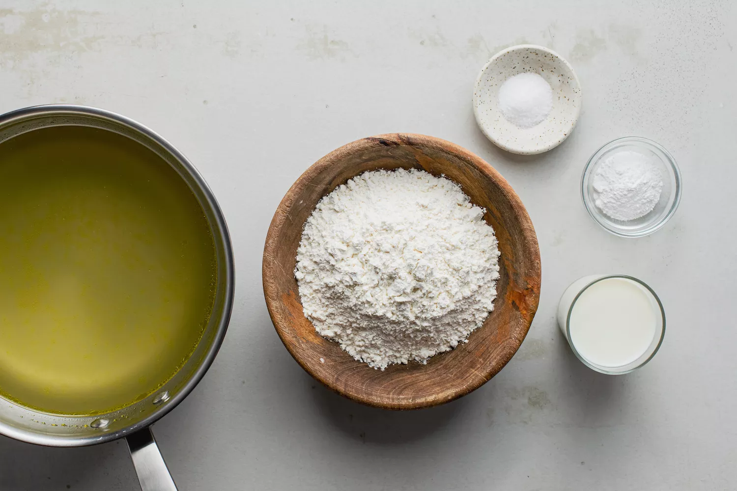 Ingrédients pour une recette de boulettes de pâte récoltées