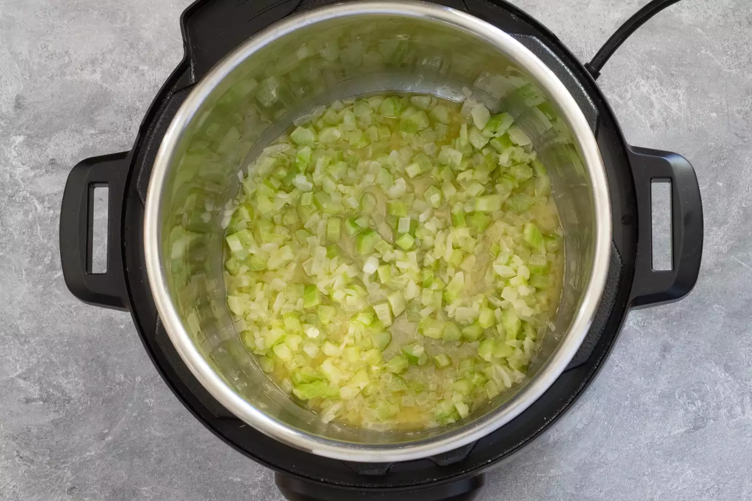 onions and celery in the instant pot