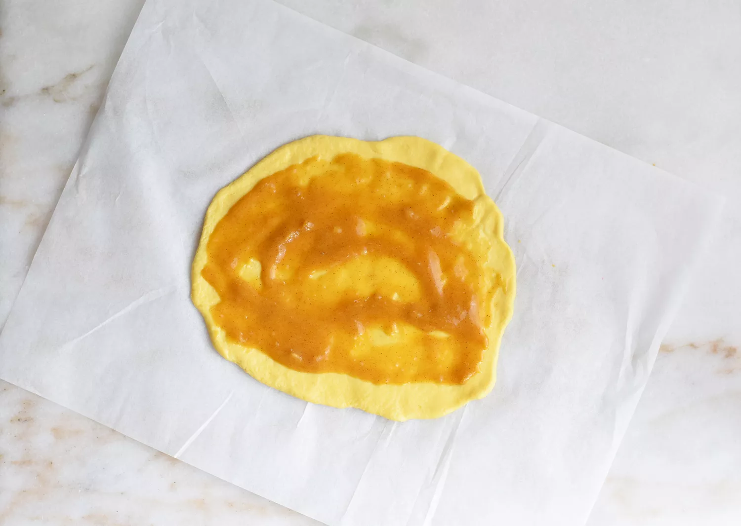 pâte garnie de tahini