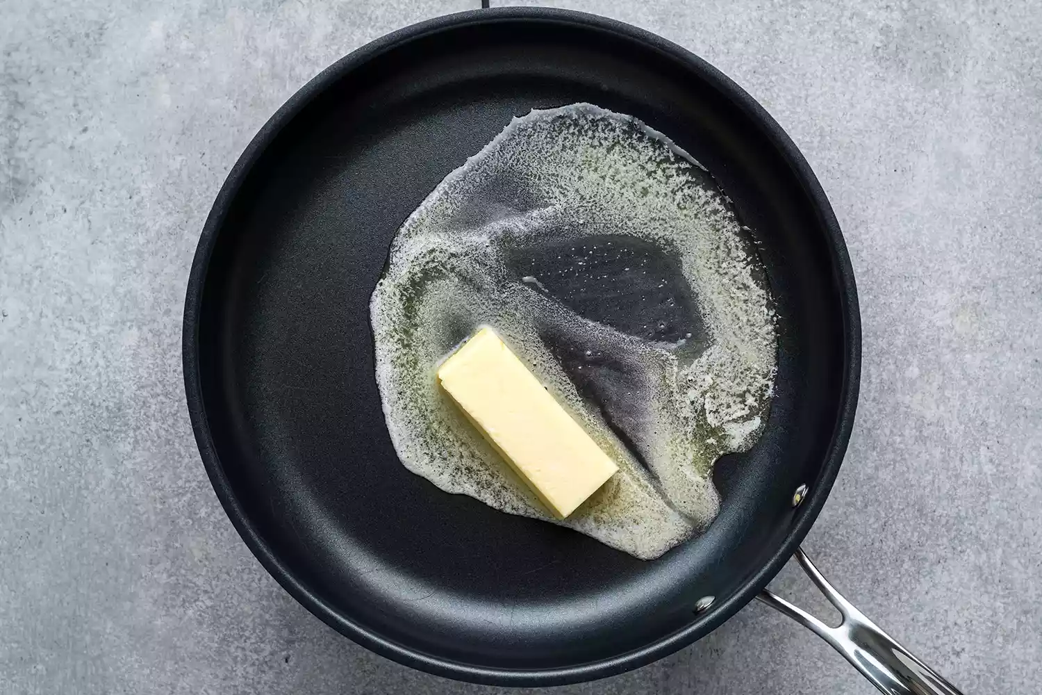 melting butter in a skillet